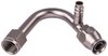 AN 135-Degree A/C PTFE Hose End Fitting w/Service Port [-10 AN Female w/O-ring to -10 AN PTFE Hose, Champagne Anodized Aluminum] - image 2