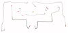Front Brake Line Set for 1971-1972 Chevy K10, GMC K1500 4WD Trucks with Power Brakes [7-PC, Stainless Steel] - image 1