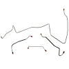 Front Brake Line Set for 1967 Pontiac GTO, Lemans, Tempest with Manual Drum/Non-Ram Air, HO Eng. [4-PC, Stainless Steel] - image 1