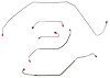 Front Brake Line Set for 1967 Buick Skylark, GS with Power Disc/3/8 in. Port [4-PC, Stainless Steel] - image 1
