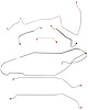 Complete Brake Line Set for 1967 Pontiac GTO, Lemans w/Hardtop/Manual Drum/Non-Ram Air, HO Engine [Stainless Steel] - image 1