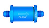 Billet Aluminum In-Line Fuel Filter with -6 AN Male Inlet/Outlet Connections [85-Micron, Blue] - image 1