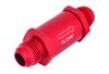 Billet Aluminum In-Line Fuel Filter with -10 AN Male Inlet/Outlet Connections [85-Micron, Red] - image 2