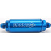 Billet Aluminum In-Line Fuel Filter for Gasoline Applications. 5 in. Long [-8 AN Blue] - image 3