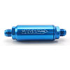 Billet Aluminum In-Line Fuel Filter for Gasoline Applications, 5 in. Long [-10 AN Blue] - image 2