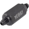 Compact Billet Aluminum In-Line Fuel Filter, 2 5/16 in. Long [-6 AN Male/Male, Black] - image 3