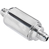 Compact Billet Aluminum In-Line Fuel Filter, 2 5/16 in. Long [-6 AN Male/Male, Polished] - image 1