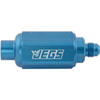 Compact Billet Aluminum In-Line Fuel Filter, 2 5/16 in. Long [- 6AN Male/Female, Blue] - image 2