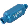 Compact Billet Aluminum In-Line Fuel Filter, 2 5/16 in. Long [- 6AN Male/Female, Blue] - image 3