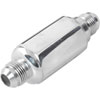 Compact Billet Aluminum In-Line Fuel Filter, 2 5/16 in. Long [-8 AN Male/Male, Polished] - image 3