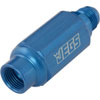 Compact Billet Aluminum In-Line Fuel Filter, 2 5/16 in. Long [-8 AN Male/Female, Blue] - image 3