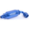 Compact Billet Aluminum In-Line Fuel Filter [-6 AN Male/90-Degree Female, Blue] - image 2
