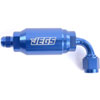 Compact Billet Aluminum In-Line Fuel Filter [-6 AN Male/90-Degree Female, Blue] - image 3