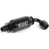 Compact Billet Aluminum In-Line Fuel Filter [-6 AN Male/90-Degree Female, Black] - image 2
