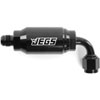 Compact Billet Aluminum In-Line Fuel Filter [-6 AN Male/90-Degree Female, Black] - image 3