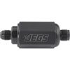 Compact Billet Aluminum In-Line Fuel Filter, 2 5/16 in. Long [5/8 in.-18 Inverted Flare Male to -6 AN Male, Black] - image 2