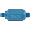 Compact Billet Aluminum In-Line Fuel Filter, 2 5/16 in. Long [5/8 in.-18 Inverted Flare Male to -6 AN Male, Blue] - image 2