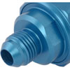 Compact Billet Aluminum In-Line Fuel Filter, 2 5/16 in. Long [5/8 in.-18 Inverted Flare Male to -6 AN Male, Blue] - image 4