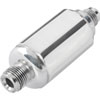 Compact Billet Aluminum In-Line Fuel Filter, 2 5/16 in. Long [5/8 in.-18 Inverted Flare Male to -6 AN Male, Polished] - image 3