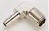 NPT 90-Degree Hose Barb Fitting [1/4 in. NPT to 1/4 in. Hose, Nickel-Plated Brass] - image 1