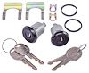 Door Lock Set Fits Select 1976-1988 GM Models [Oval Style GM Keys, Black Finish] - image 1
