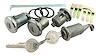 Door, Trunk & Glovebox Lock Set Fits Select 1967-1968 GM Models With Vertical Tail Panel Notches [Original Pearhead Keys]