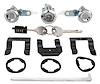 Doors, Glovebox and Trunk Lock Set for 1987-1993 Ford Mustang [Stainless Cylinder Caps]