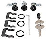 Doors, Glovebox and Trunk Lock Set for 1987-1993 Ford Mustang [Black Cylinder Caps]