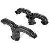 Black Ceramic Coated Rams Horn Style Exhaust Manifolds Fits Most Round/Square Port Small Block Chevy Stock Cylinder Heads - image 1