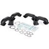 Black Ceramic Coated Rams Horn Style Exhaust Manifolds Fits Most Round/Square Port Small Block Chevy Stock Cylinder Heads - image 2