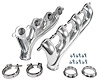 Exhaust Manifolds for GM Gen III/IV LS Engines, V-Band-Type Collector [Silver Ceramic Coated] - image 1