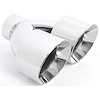 Stainless Dual Exhaust Tip Overall Length: 7 7/8 in. Weld-On - image 1