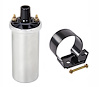High-Energy Ignition Coil and Bracket Kit [Chrome Coil and Black Ford style Mounting Bracket]