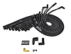 8mm Hi-Temp Sleeved Spark Plug Wire Set for Big Block Ford 429 & 460 w/HEI, Under Header w/135-degree Boots [Black] - image 1