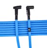 8mm Hi-Temp Sleeved Spark Plug Wire Set for Small Block Chevy 262-400 w/HEI, Over Valve Cover w/90-degree Boots [Blue] - image 2