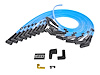 8mm Hi-Temp Sleeved Spark Plug Wire Set for Small Block Ford 260, 289, 302, 351W w/HEI, Under Header w/135-degree Boots [Blue] - image 1