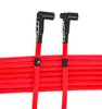 8mm Hi-Temp Sleeved Spark Plug Wire Set for Small Block Chevy 262-400 w/HEI, Over Valve Cover w/90-degree Boots [Red] - image 2
