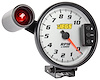 5 in. Tachometer with Shift Light and Peak RPM Memory Recall, 0-10,000 RPM [Silver Face with Black Bezel] - image 1