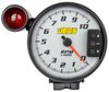 5 in. Tachometer with Shift Light and Peak RPM Memory Recall, 0-10,000 RPM [Silver Face with Black Bezel] - image 2