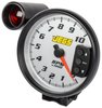 5 in. Tachometer with Shift Light and Peak RPM Memory Recall, 0-10,000 RPM [Silver Face with Black Bezel] - image 3