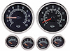 Retro Muscle Car 6-Gauge Set, Black Analog Face [5 in. Dia. Speedometer & Tachometer] - image 1