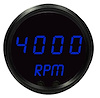 Mini Tachometer LED Digital [Black Face, Black Bezel, Blue Numbers] - image 1