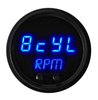 Mini Tachometer LED Digital [Black Face, Black Bezel, Blue Numbers] - image 4