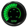 Water Temperature Gauge LED Bar Graph [Black Bezel, Black Face, Green Numbers] - image 1