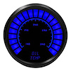 Oil Temperature Gauge LED Bar Graph [Black Bezel, Black Face, Blue Numbers] - image 1