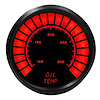 Oil Temperature Gauge LED Bar Graph [Black Bezel, Black Face, Red Numbers] - image 1