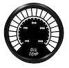 Oil Temperature Gauge LED Bar Graph [Black Bezel, Black Face, White Numbers] - image 1