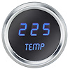Water Temperature Gauge LED Digital [Chrome Bezel, Chrome Face, Blue Numbers] - image 1