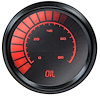 Oil Pressure Gauge LED Bar Graph [Chrome Bezel, Black Face, Red Numbers] - image 1
