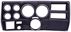 6-Gauge Dash Panel Insert for 1973-1983 Chevrolet, GMC C/K Series Truck w/ A/C Cutouts, 5 in. & 2 1/16 in. Gauges [Matte Black] - image 1